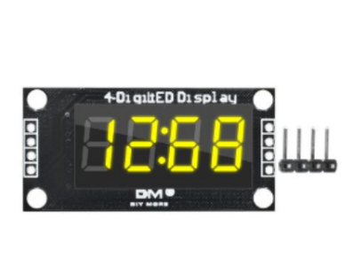 M&oacute;dulo display LED 4 d&iacute;gitos TM1637 0,36'' amarelo com dois pontos para Shield Arduino (AH) - Imagem 1
