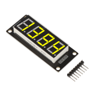 M&oacute;dulo display LED 0,56 polegada TM1637 4 d&iacute;gitos amarelo com ponto, Shield para Arduino