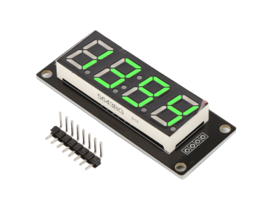 M&oacute;dulo display LED de tubo digital TM1637 0,56'' verde 4 bits com pontos duplos para Shield Arduino - Imagem 1