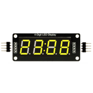 M&oacute;dulo Display LED TM1637 0,56'' amarelo 4 bits com dois pontos para Shield Arduino