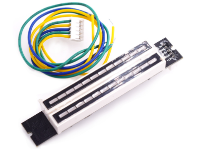 Shield Arduino Indicador de N&iacute;vel Musical LED Duplo 12 bits, 2 canais (7 verdes, 2 laranjas, 3 vermelhos) Montado - Imagem 1