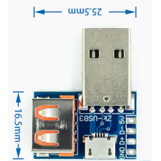 Conector USB macho para Micro f&ecirc;mea ZK-USB3 (Arduino Shield AL)
