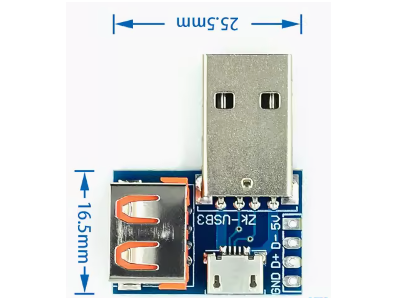 Conector USB macho para Micro f&ecirc;mea ZK-USB3 (Arduino Shield AL) - Imagem 1