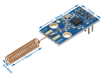 Shield Arduino M&oacute;dulo Wireless CC1101 433 MHz com Antena de Cobre - Imagem 1