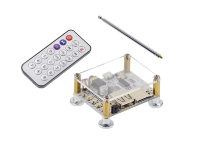 Placa amplificadora Bluetooth Shield para Arduino com USB e slot TF, microfone integrado, controle remoto, antena e gabinete - Imagem 1