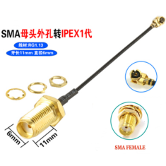 Cabo IPEX1 para conector SMA f&ecirc;mea 5 cm 11 mm RG1.13