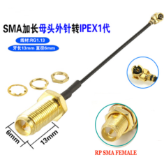 Cabo 150 cm RP-SMA f&ecirc;mea para conector IPEX1, rosca 13 mm, RG1.13