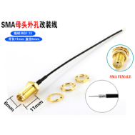 Cabo RG1.13 30 cm com conector SMA f&ecirc;mea e cabe&ccedil;a de desencapamento 11 mm