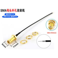 Cabo 50 cm SMA f&ecirc;mea para ponta desencapada 11 mm RG1.13