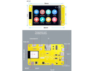 Placa de desenvolvimento ESP32 Arduino LVGL com WiFi e Bluetooth e display 2,8'' 240&times;320 com tela resistiva - Imagem 1