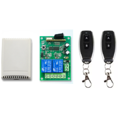 12V 2CH Relay Module Wireless Remote Control Switch + 2 x RF 433Mhz Remote