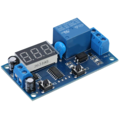 M&oacute;dulo rel&eacute; temporizador 12V controlador de tempo com contagem regressiva e ciclo intermitente infinito