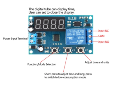 M&oacute;dulo de rel&eacute; YYA-1 DC6-7,4 V com display LED, 3 bot&otilde;es, 4 tubos digitais e controlador temporizador com atraso - Imagem 1