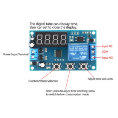 M&oacute;dulo de Rel&eacute; YYA-1 DC24V, Display LED 4 Tubos Digitais, 3 Bot&otilde;es, Temporizador/Controlador de Retardo Autom&aacute;tico