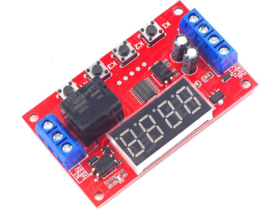 M&oacute;dulo Rel&eacute; 1 Canal 12V com Temporizador Digital e Retardo Ajust&aacute;vel, 32 Modos, LED e Acionamento por Gatilho - Imagem 1
