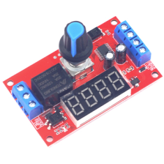 M&oacute;dulo Rel&eacute; 1 Canal 12V Vers&atilde;o Knob, Temporizador Ajust&aacute;vel com 32 Modos, LED e Controle de Disparo Digital
