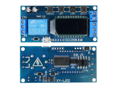M&oacute;dulo rel&eacute; temporizador XY-LJ02 6-30V Micro USB display LCD digital, controle de retardo e acionamento c&iacute;clico - Imagem 1