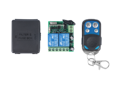 M&oacute;dulo Rel&eacute; 2 Canais 12V com Controle Remoto Sem Fio 433 MHz - Imagem 1