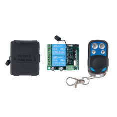M&oacute;dulo rel&eacute; 2 canais 24V 433 MHz com controle remoto sem fio