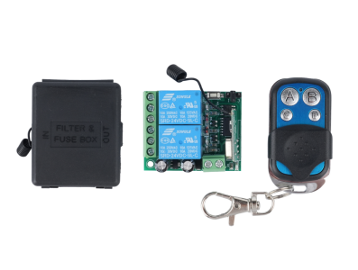 M&oacute;dulo rel&eacute; 2 canais 24V 433 MHz com controle remoto sem fio - Imagem 1