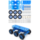 Kit de Rob&oacute;tica Chassi inteligente 6WD azul com amortecimento, projeto off‑road e conectividade Wi‑Fi - Thumb - 5