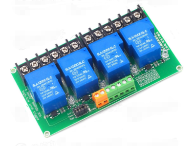 M&oacute;dulo Rel&eacute; 4 Canais 30A 5V com Isolamento por Optoacoplador, suporta acionamento por n&iacute;vel alto e baixo - Imagem 1