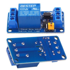 M&oacute;dulo de Rel&eacute; 1 Canal 12V BESTEP com acionamento por n&iacute;vel alto e baixo (placa azul)