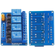 BESTEP M&oacute;dulo de Rel&eacute; 4 Canais 12V, acionamento por n&iacute;vel alto e baixo, placa azul - Thumb - 1
