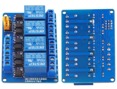 BESTEP M&oacute;dulo de Rel&eacute; 4 Canais 12V, acionamento por n&iacute;vel alto e baixo, placa azul - Imagem 1