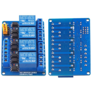 BESTEP M&oacute;dulo de Rel&eacute; 4 Canais 12V, acionamento por n&iacute;vel alto e baixo, placa azul