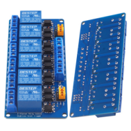 M&oacute;dulo de rel&eacute; BESTEP 6 canais 24V, acionamento por n&iacute;vel alto e baixo (placa azul)