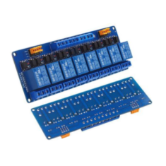 M&oacute;dulo de rel&eacute; 8 canais 3V com acionamento por n&iacute;vel alto e baixo (placa azul) BESTEP