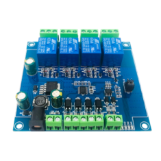 M&oacute;dulo de rel&eacute; 4 canais 5 V Modbus RTU RS485/TTL 7 a 24 V com prote&ccedil;&atilde;o contra conex&atilde;o invertida