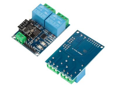 M&oacute;dulo Rel&eacute; WiFi ESP8266 ESP-01 12V 2 Canais com Controle Remoto via WiFi - Imagem 1
