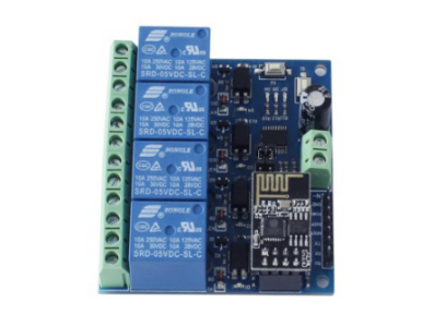 M&oacute;dulo Rel&eacute; WiFi 4 Canais 5V ESP8266 (ESP-01) Controle Remoto via WiFi - Imagem 1