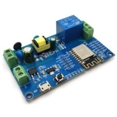 M&oacute;dulo Rel&eacute; WiFi ESP8266 1 Canal (ESP-12F) Placa de Desenvolvimento com Alimenta&ccedil;&atilde;o AC90-250V e AC/DC 5V / 7-28V / 5-80V