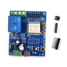 M&oacute;dulo Rel&eacute; Wi‑Fi ESP8266 1 Canal (ESP‑12F) DC5-80V, Placa de Desenvolvimento e Fonte para Arduino