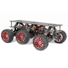 Black 6WD Search Rescue Platform Smart Car Chassis Damping Off-road Climbing WIFI Car