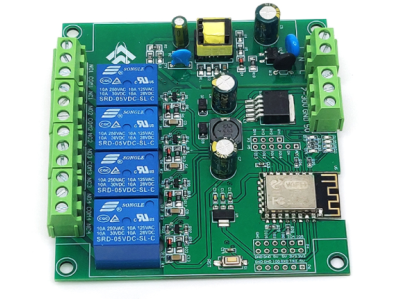 M&oacute;dulo Rel&eacute; WiFi ESP8266 4 Canais ESP-12F AC 90-250V Placa de Desenvolvimento com Fonte AC/DC 5V, 7-28V, 5-80V - Imagem 1