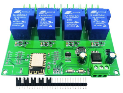 M&oacute;dulo Rel&eacute; 4 Canais WiFi ESP8266 (ESP-12F) Placa de Desenvolvimento DC 7-28V / 5V 30A - Imagem 1