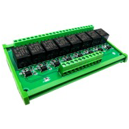 M&oacute;dulo de Rel&eacute; 12V 8 Canais com Isolamento por Optoacoplador, Disparo Alto/Baixo e Placa Amplificadora de Sinal para PLC