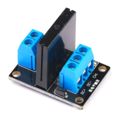 M&oacute;dulo rel&eacute; de estado s&oacute;lido SSR 1 canal 12V controle DC n&iacute;vel baixo 250V 2A com fus&iacute;vel resistivo
