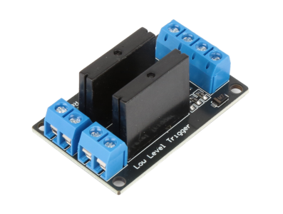 M&oacute;dulo Rel&eacute; SSR 2 Canais 3-24V, ativa&ccedil;&atilde;o em n&iacute;vel baixo e controle DC com fus&iacute;vel resistivo - Imagem 1