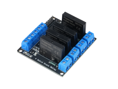 M&oacute;dulo rel&eacute; de estado s&oacute;lido (SSR) 4 canais 3&ndash;24 V acionamento por n&iacute;vel alto controle DC com fus&iacute;vel resistivo - Imagem 1