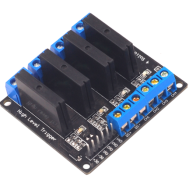 M&oacute;dulo de Rel&eacute; de Estado S&oacute;lido (SSR) 4 Canais 5V, Acionamento por N&iacute;vel Alto, Controle DC 250V 2A com Fus&iacute;vel Resistivo