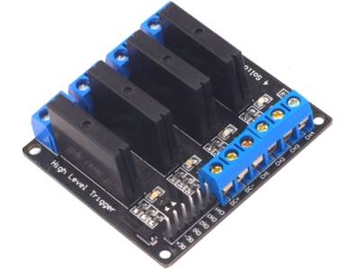 M&oacute;dulo rel&eacute; de estado s&oacute;lido (SSR) 4 canais 24V, controle DC n&iacute;vel alto, 250V 2A, com fus&iacute;vel resistivo - Imagem 1