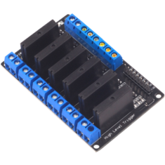 M&oacute;dulo de rel&eacute; SSR de estado s&oacute;lido 6 canais 3 a 24 V controle DC com fus&iacute;vel resistivo