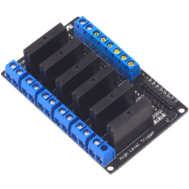 M&oacute;dulo de rel&eacute; SSR de estado s&oacute;lido 6 canais 3 a 24 V controle DC com fus&iacute;vel resistivo
