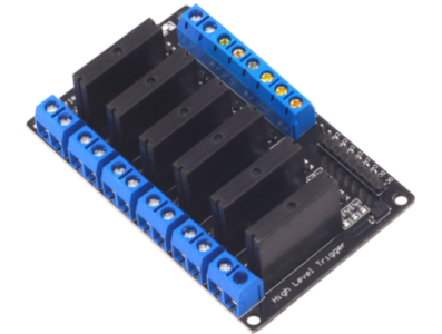 M&oacute;dulo Rel&eacute; de Estado S&oacute;lido (SSR) 6 Canais 24V Controle DC N&iacute;vel Alto 250V 2A com Fus&iacute;vel Resistivo - Imagem 1