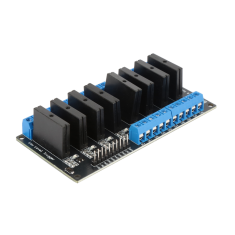 M&oacute;dulo de rel&eacute; estado s&oacute;lido (SSR) 8 canais 3&ndash;24V, controle DC por n&iacute;vel baixo com fus&iacute;vel resistivo
